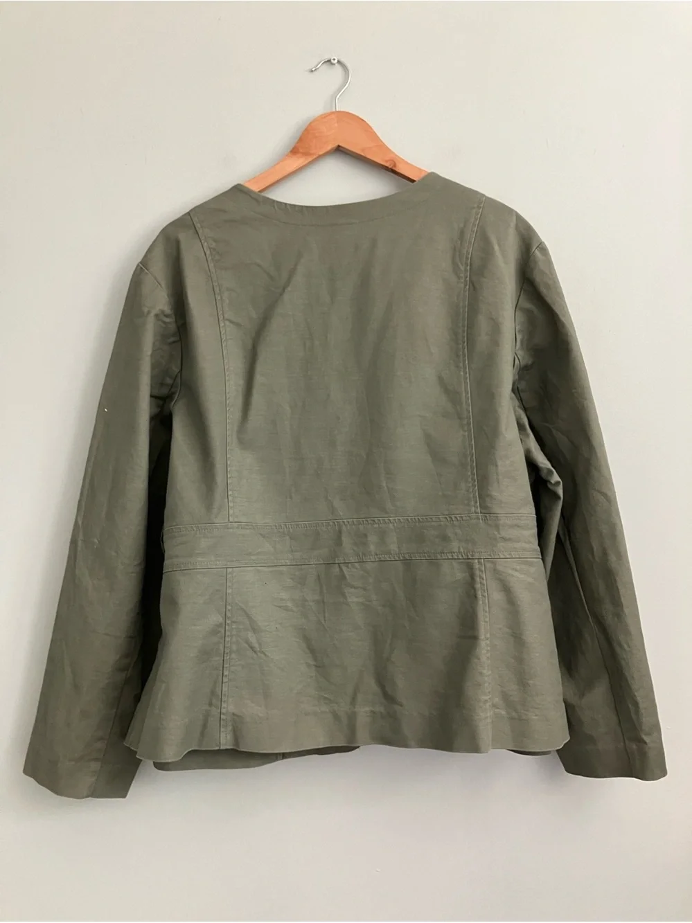 CHARTER CLUB Olive Green Elevated Cotton Utility Jacket Size 24W
